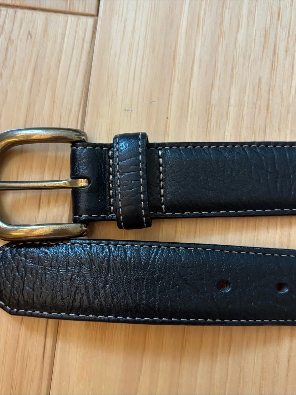 Vintage LL Bean Black Leather Belt Size 36
